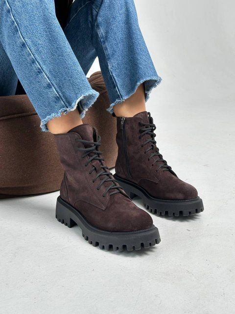 Замшеві зимові черевики В6205-1з фото