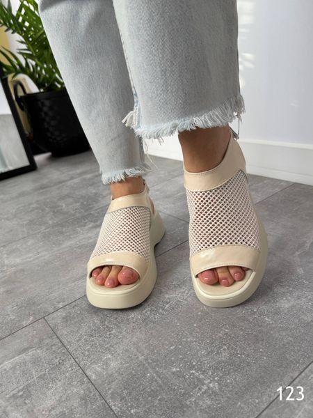 Кожаные босоножки на платформе Т123 фото