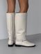 Бежеві шкіряні жокейські чоботи 11312 фото 3